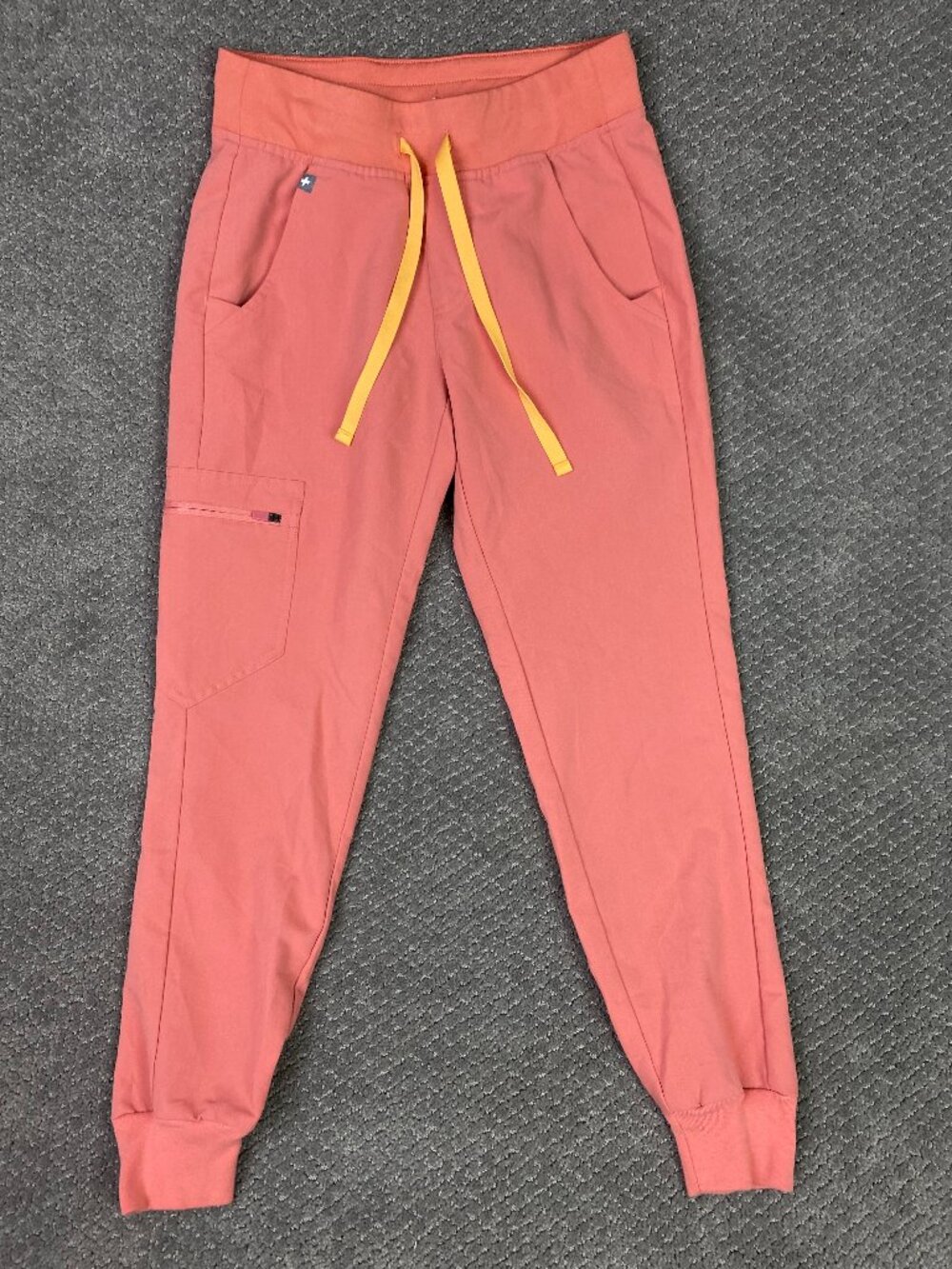 Figs Zamora Scrub Pants Womens XXSP Pink Coral Drawstrings XXS Petite